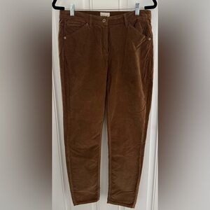 Wrap London Women’s Cognac Brown Velvet 5 Pocket Pants